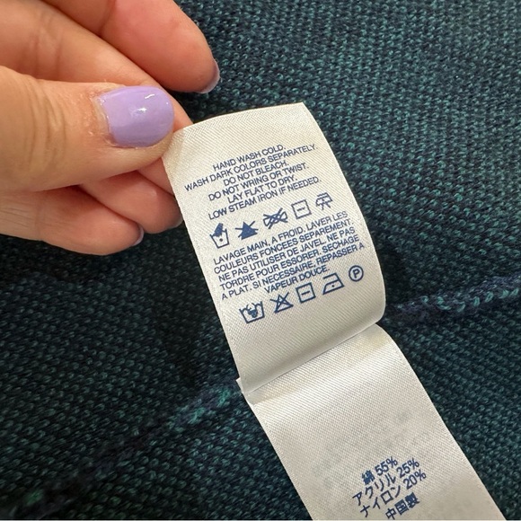 LANDS END Coat Long Cardigan Green Navy Blackwatch Plaid size small new - Picture 7 of 7